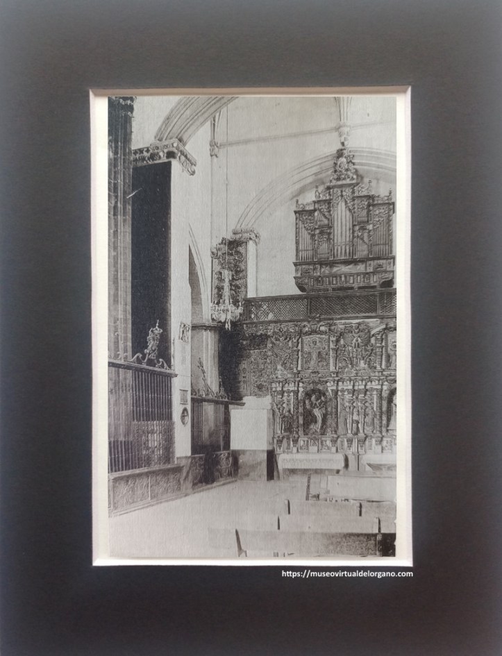 Órgano siglo XVII, iglesia monasterio de Nuestra Señora de la Soterraña, Santa María la Real de Nieva. Segovia. El Conde de Cedillo., “Santa María la Real de Nieva”, Boletín de la Sociedad Española de Excursiones, Año XXXVIII, III Trimestre, 1930.