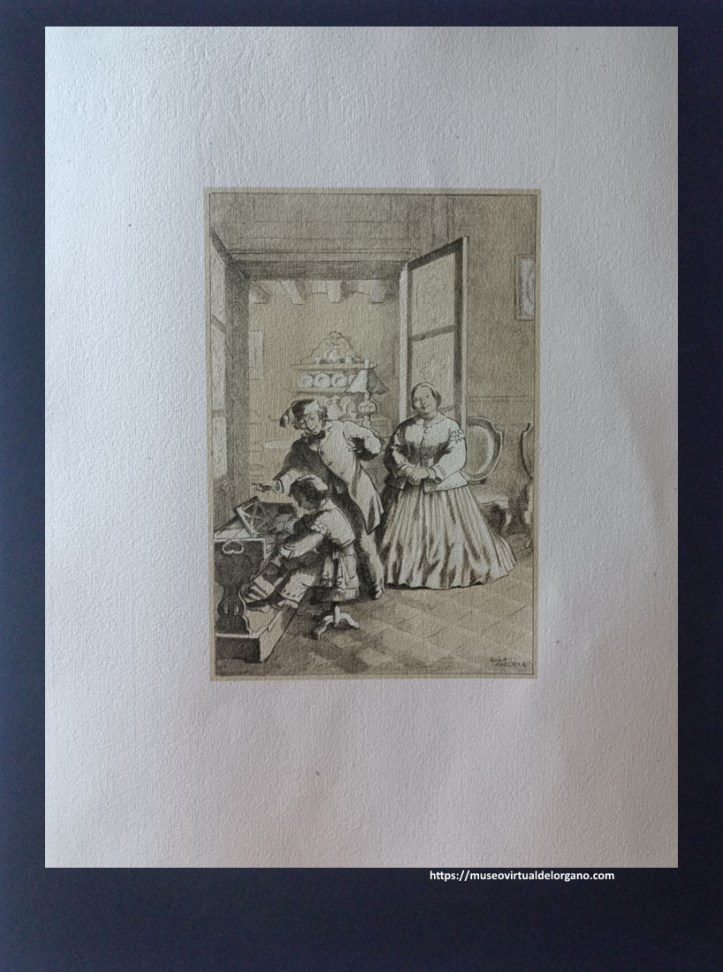 L’harmònium, Lola Anglada, Litografía bicolor, 1949