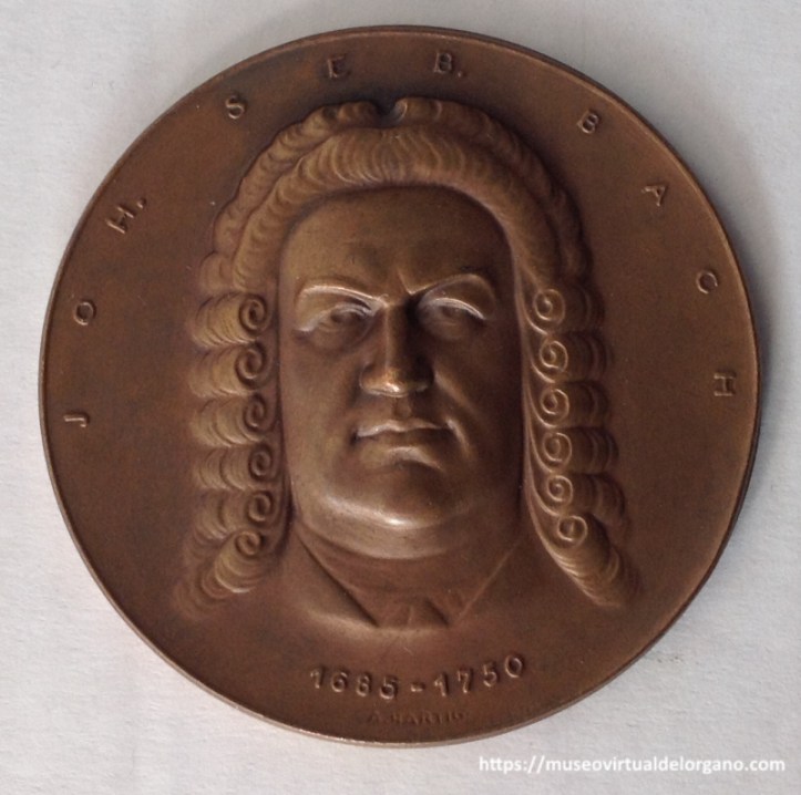 Medalla Johann Sebastian Bach. Medalla en bronce, autor Arnold Hartig, ca. 1924
