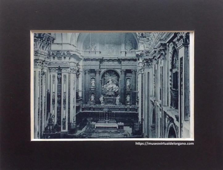 Órganos de la Colegiata de San Isidro de Madrid [detalle]. Unión postal universal, 1901