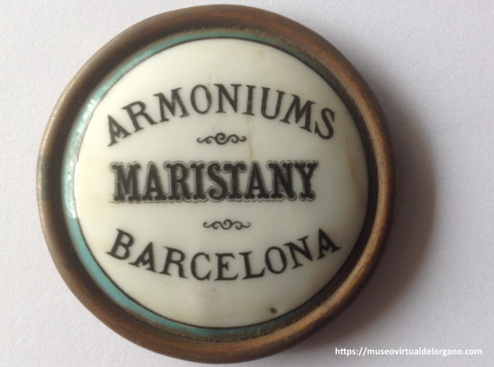 Placa Armoniums Maristany, Barcelona, ca. 1895 – 1910