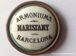 Placa Armoniums Maristany, Barcelona, ca. 1895 – 1910