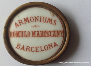 Placa Armoniums Rómulo Maristany, Barcelona, ca. 1895 – 1910