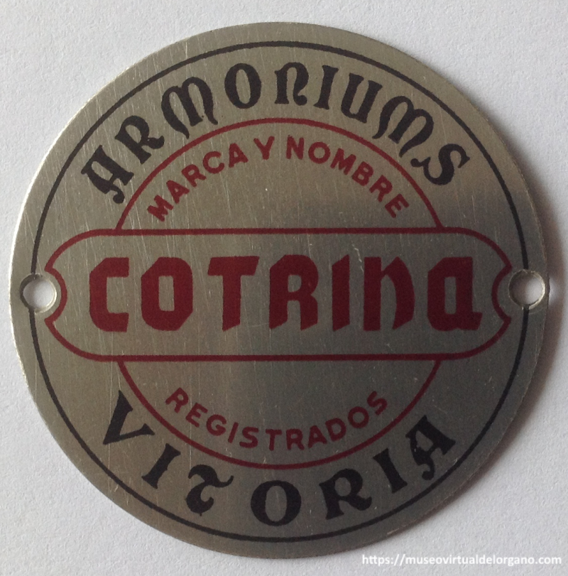 Armoniums Cotrina, Vitoria. Marca y nombre registrados, ca. 1950