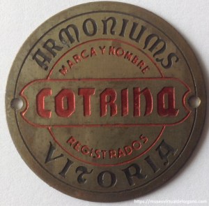 Armoniums Cotrina, Vitoria. Marca y nombre registrados, ca. 1950
